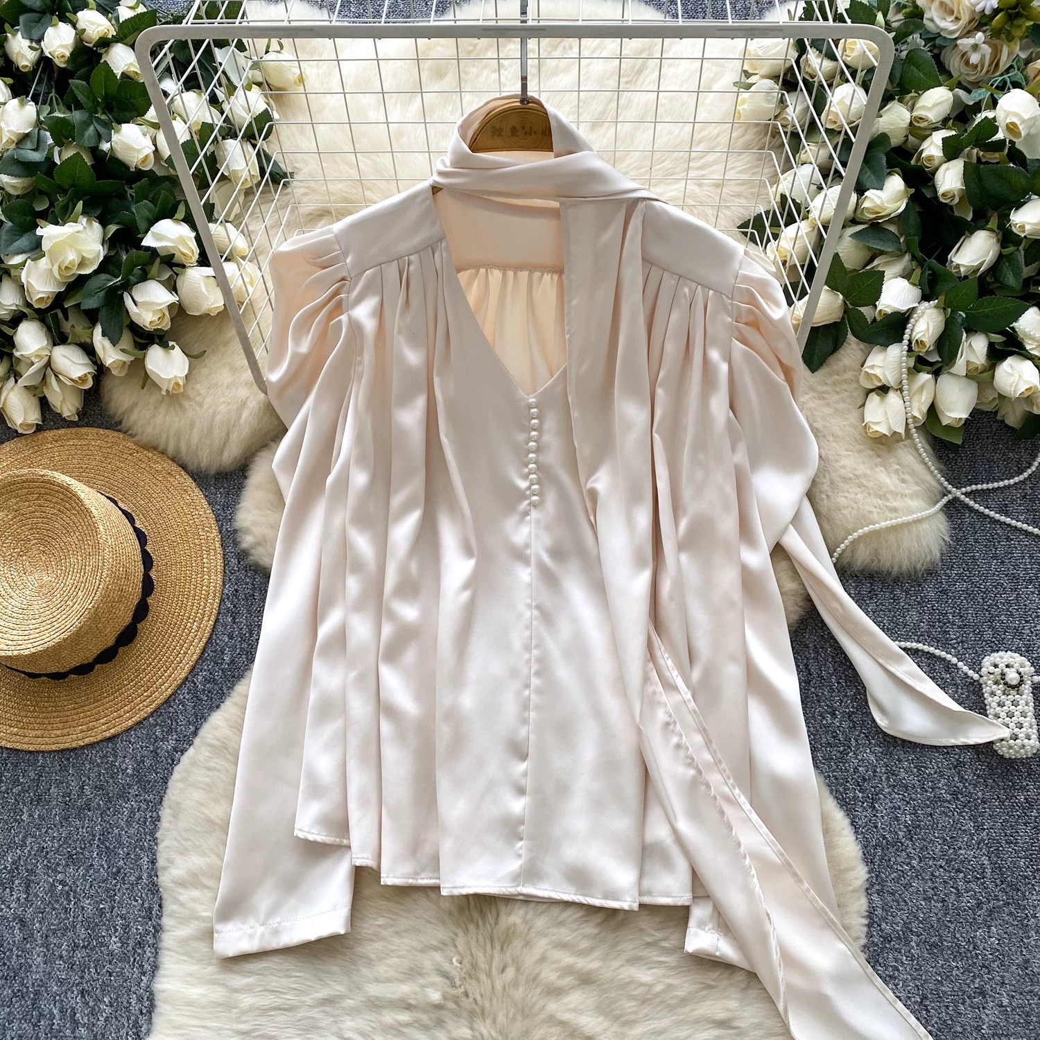 90’s fine silk top FTO351 images